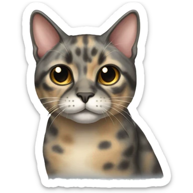Dilute tortie cat sticker