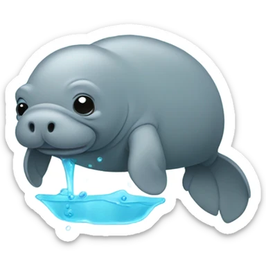 Manatee going pee sticker
