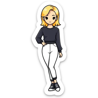 stylish blonde model in a fashionable full body pose sticker
