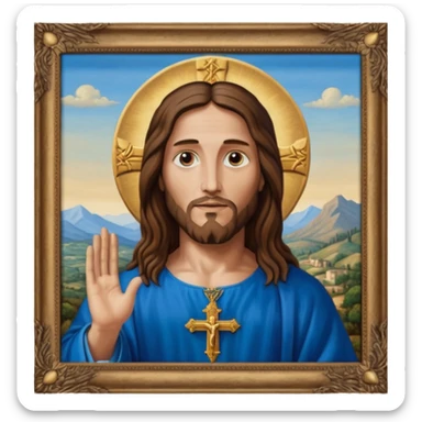 Salvator Mundi painting in a frame sticker