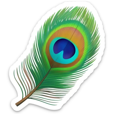 Make beautiful peacock feather single sticker