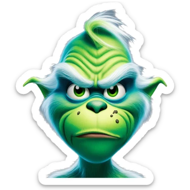 The grinch but blue looking mischievous  sticker