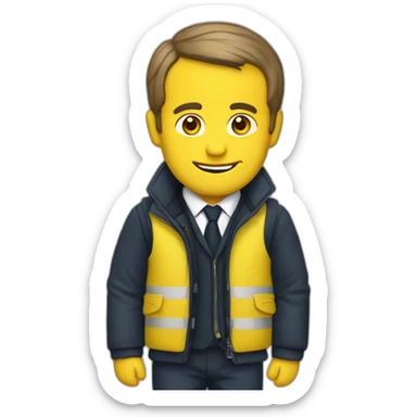 Macron avec un gilet jaune  sticker