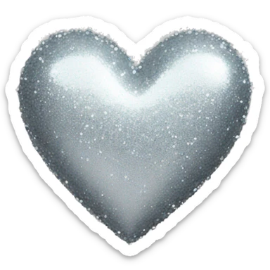 Silver sparkly heart sticker
