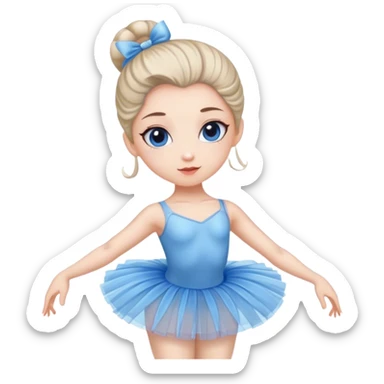 blue sky ballerina sticker