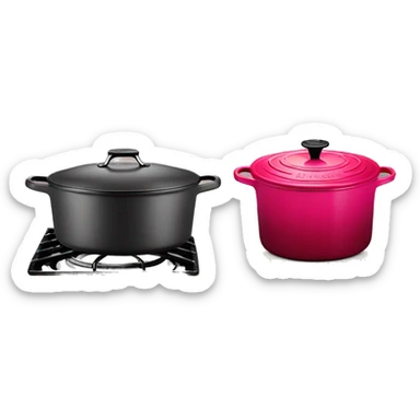 le creuset Dutch oven cerise red sticker