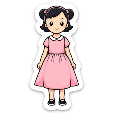 Pink girly dress sticker