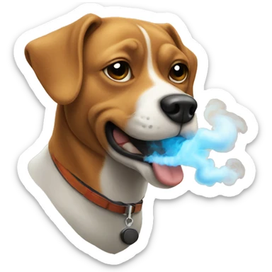 Dog vaping sticker