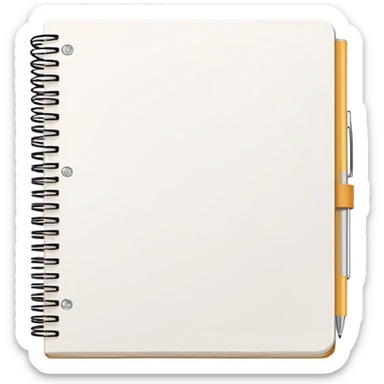 A flat-style illustration of a spiral-bound school planner or notebook with a clean cover and subtle page lines, symbolizing K–12 teaching. Minimal, cartoon style, white background, iOS emoji aesthetic. sticker