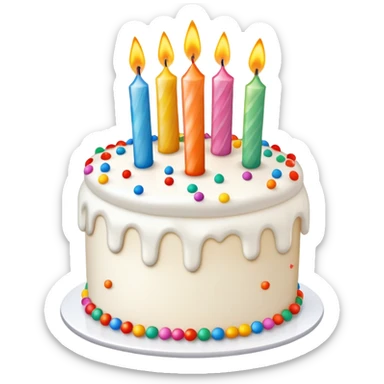 Birthday Cake with candles. 
Written on cake Happy Birthday Mary  sticker