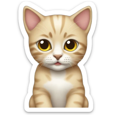 Kitten with blinder on head sticker