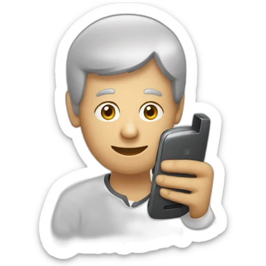 Une perssone avec son téléphone sticker