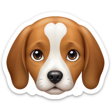 a beagle dog that has black dots around his eyes but like large circles  sticker