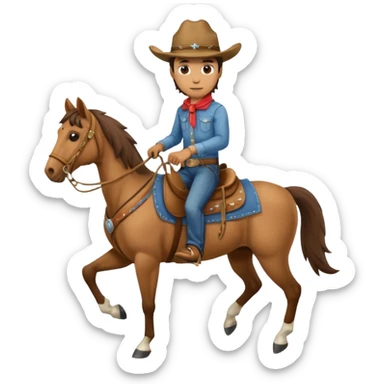 cowboy and horse sticker
