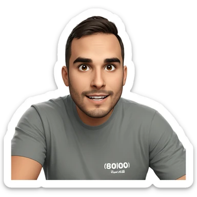 smiling boy in t-shirt sticker