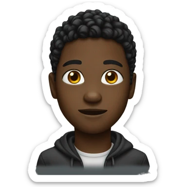 Black kid with twist sticker