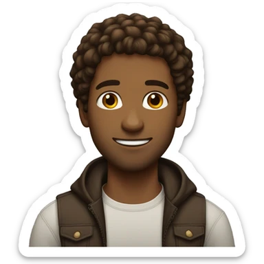 Brown guy, shir hair, young, no beard sticker
