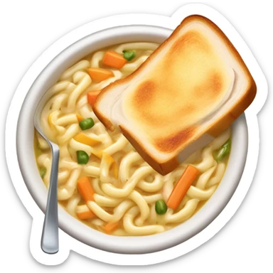 Chicken noodle soup with grilled cheese sticker