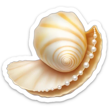 shell with pearl sticker
