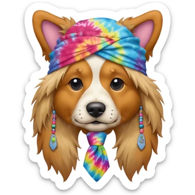 hippie dog sticker