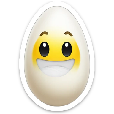 white egg wearing a yellow tee-shirt sticker