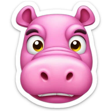 angry pink hippo sticker