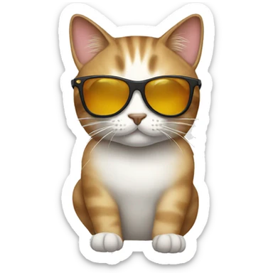 Cat with sunglasses sticker