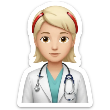 androgynous medium tone skin physician sticker