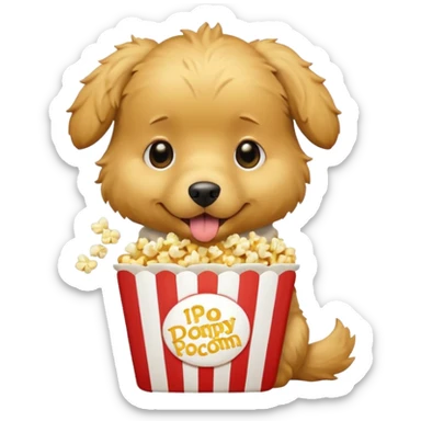 Cachorro comendo pipoca sticker