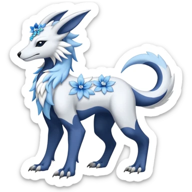 Floral Absol-Amaura-Sergal-fusion-hybrid-Fakemon-animal-creature  sticker