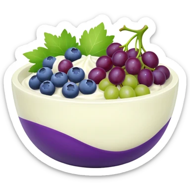 yoghurt bowl with grapes and blueberries sticker