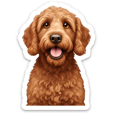 Red labradoodle sticker