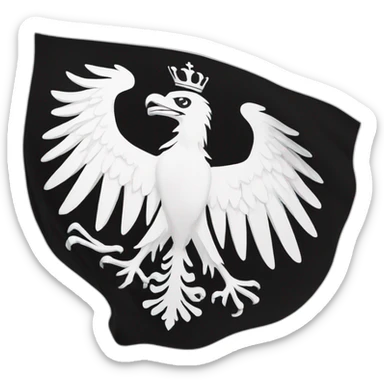 flag of prussia in black and white with an eagle in the middle sticker