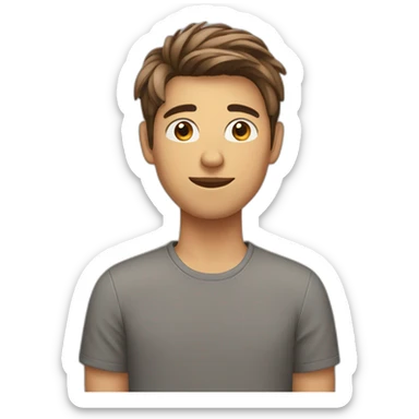 20 years old man with modern short brown hairstyle sticker