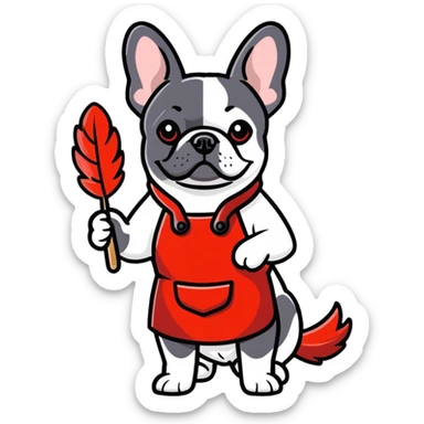 French bulldog dusting  sticker