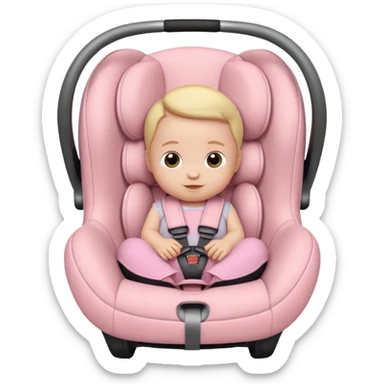Light Pink carseat for a baby sticker