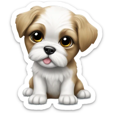Realistic Shi - tzu puppy peeing  sticker