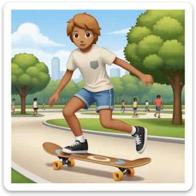 skateboarding at a park sticker