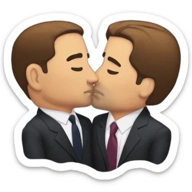 Michael Scott kissing Dwight Shrute sticker