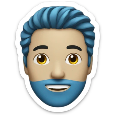 man,small black mask,bluehair sticker