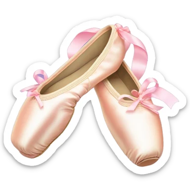 Pointe ballet shoes with ribbons sticker