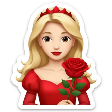 Red rose princess sticker
