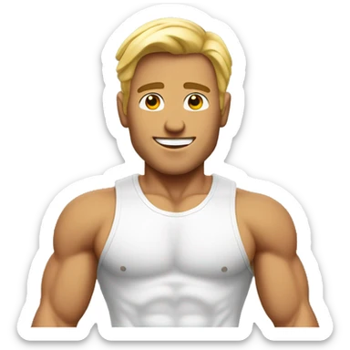 attractive, muscular, tanned, blonde, man sticker