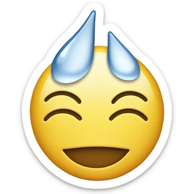 No emotion smiley face with tear marks sticker