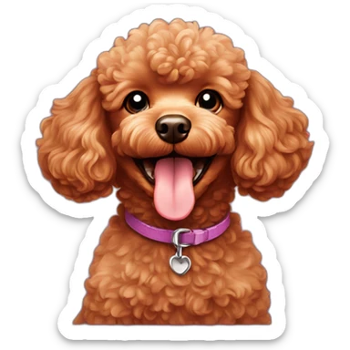 Red toy poodle happy smiling sticker