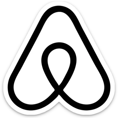 Airbnb-inspired icon, thick lines, clean and modern, similar to Airbnb category icons, no text, simple and bold design sticker