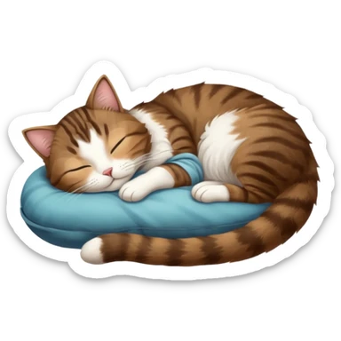 dark brown tabby and white cat sleeping in funny positions upside down sticker