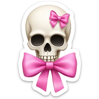Skull with a pink bow sticker