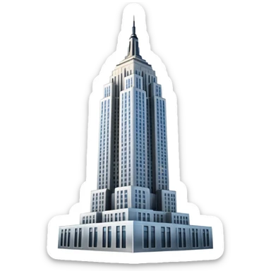 empire state building white background sticker