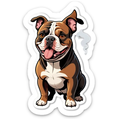 American bully gray and brown smoking  sticker
